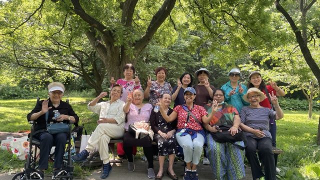 CenterLight Flushing participants at the Queens Botanical Garden.